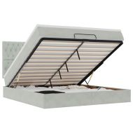 Османска легло с матраци, светлосиво, 160x200 см, кадифе