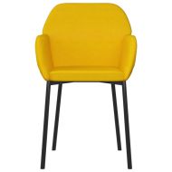 Трапезни столове, 2 бр, жълти, кадифе