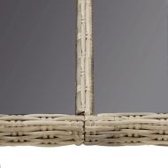 Градински трапезен комплект, 7 части, кафяв полиратан