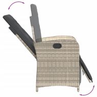 Градински трапезен комплект 5 части с възглавници светлосив