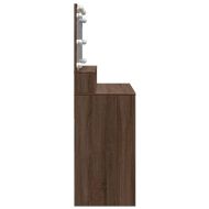 Тоалетка с LED, кафяв дъб, 80x41x134,5 см