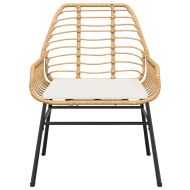 Градински комплект с възглавници 5 части кафяв полиратан стъкло