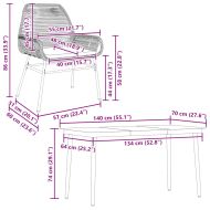 Градински комплект с възглавници 5 части кафяв полиратан стъкло