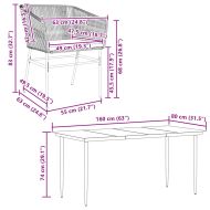Градински комплект с възглавници 7 части кафяв полиратан стъкло