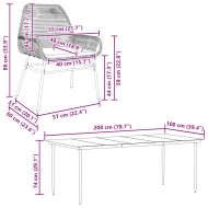Градински комплект с възглавници 9 части кафяв полиратан стъкло
