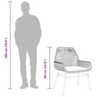 Градински комплект 7 части с възглавници черен полиратан стъкло