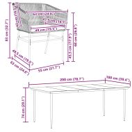 Градински комплект с възглавници 9 части кафяв полиратан стъкло