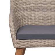 Градински трапезен комплект с възглавници, 5 части, кафяв