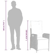 Градински комплект с възглавници 5 части бежов микс полиратан