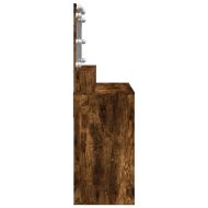 Тоалетка с LED, опушен дъб, 80x41x134,5 см