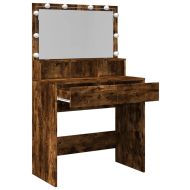 Тоалетка с LED, опушен дъб, 80x41x134,5 см