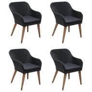 Градински трапезен комплект, 5 части, черен