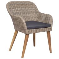 Градински трапезен комплект, 7 части, кафяв