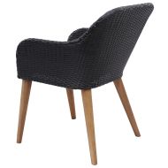 Градински трапезен комплект, 9 части, черен