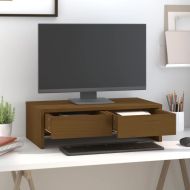 Поставка за монитор, меденокафява, 50x27x15 см, бор масив