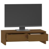 Поставка за монитор, меденокафява, 50x27x15 см, бор масив