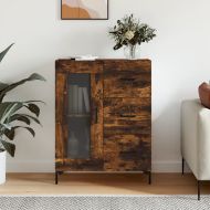 Сайдборд, опушен дъб, 69,5x34x90 см, инженерно дърво