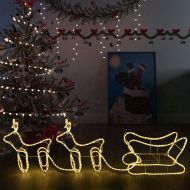 Коледна украса за открито северни елени с шейна 576 LED
