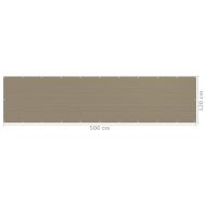Балконски параван, таупе, 120x500 см, HDPE