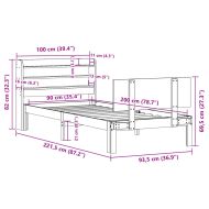 Рамка за легло с табла без матрак, бяла, 90x200 см