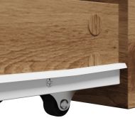 Тесен скрин за баня с колелца, дъб артизан, инженерно дърво