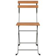 Сгъваеми бистро столове, 8 бр, тиково дърво масив и стомана