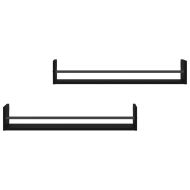 Стенни рафтове с пръти 2 бр черни 80x16x14 см