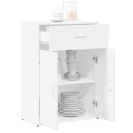 Страничен шкаф, бял, 60x30x84 см, инженерно дърво