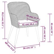Градински трапезен комплект с възглавници, 7 части, кафяв