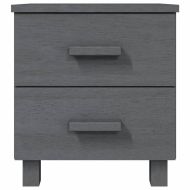 Нощни шкафчета HAMAR, 2 бр, тъмносиви, 40x35x44,5 см, бор масив