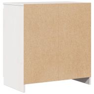 Страничен шкаф бял 60x36x65 см борово дърво масив