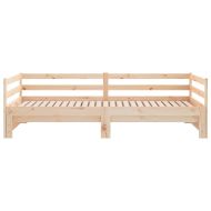 Разтегателно дневно легло, борово дърво масив, 2x(90x200) см