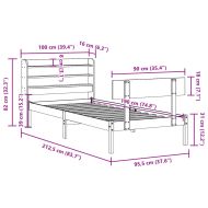 Рамка за легло без матрак, бял, 90x190 см, борово дърво масив