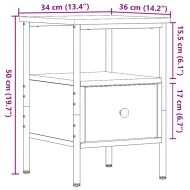 Нощни шкафчета, 2 бр дъб артизан 34x36x50 см инженерно дърво