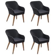 Градински трапезен комплект, 5 части, черен