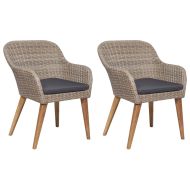 Градински трапезен комплект, 3 части, кафяв