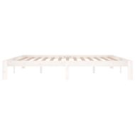 Рамка за легло, бяла, бор масив, 200x200 см