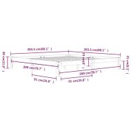 Рамка за легло, бяла, бор масив, 200x200 см