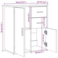 Сайдборд, дъб сонома, 60x31x70 см, инженерно дърво