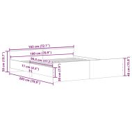 Рамка за легло с горна и долна табла, сив сонома, 180x200 см