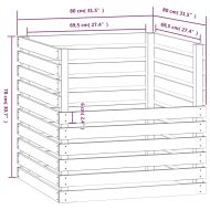 Компостер 80x80x78 см борово дърво масив