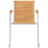 Градински столове с възглавници, 2 бр, тик масив и стомана