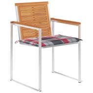 Градински столове 8 бр с възглавници масивно акациево дърво