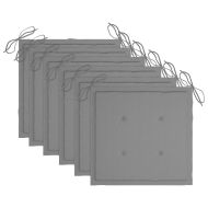 Градински столове, 6 бр, с възглавници, тиково дърво масив