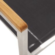 Градински столове, 2 бр, textilene и неръждаема стомана, сиви