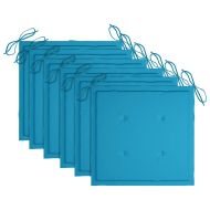 Градински столове 6 бр с възглавници масивно акациево дърво