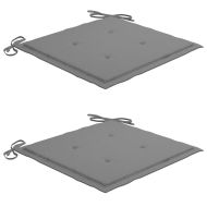 Градински столове с възглавници, 2 бр, тик масив и стомана