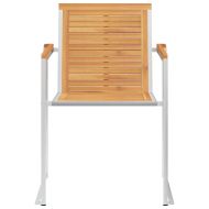 Градински столове с възглавници, 2 бр, тик масив и стомана