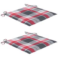 Градински столове с възглавници, 2 бр, тик масив и стомана