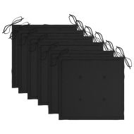 Градински столове, 6 бр, с възглавници, тиково дърво масив